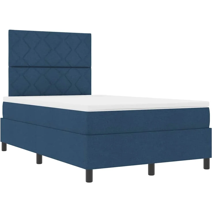 vidaXL Boxspringbett mit LED-Lichtleisten Blau 120 x 200 cm Stoff 3342941 – Bild 6