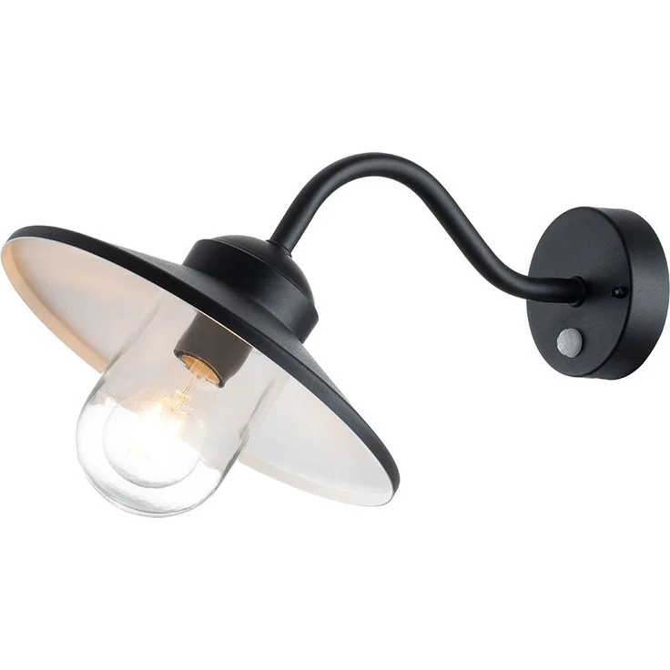 Elstead Lighting Klampenborg Wandleuchte 1-Light PIR-Bewegungsmelder Schwarz IP44 E27 – Bild 1