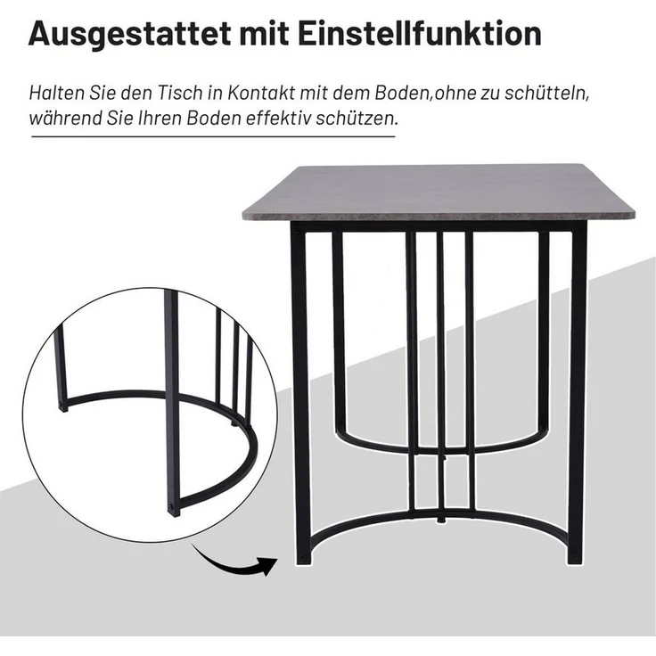 BlingBin Esstisch moderner Küchentisch für Esszimmer Wohnzimmer (1-St, 140 x 80cm), Gestell aus Metall, Marmormuster Küchentisch – Bild 2