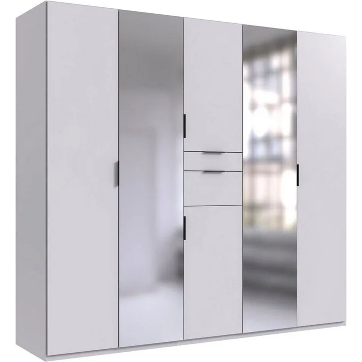 Drehtürenschrank Moldau Kleiderschrank mit Spiegel Ausführung weiß