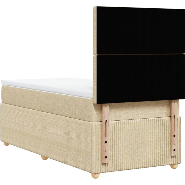 vidaXL Boxspringbett mit Matratze Creme 90x190 cm Stoff 3294230 – Bild 8