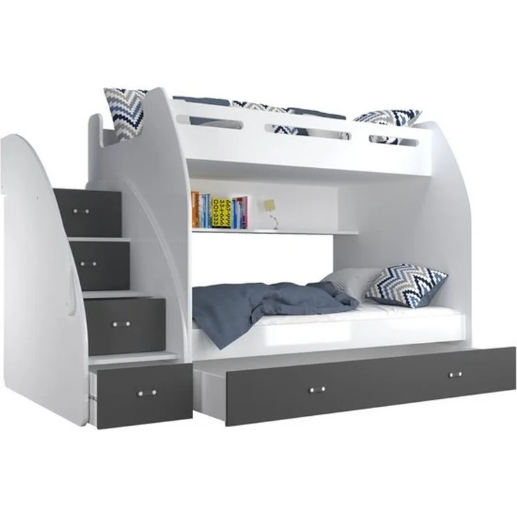 thematys Etagenbett oben 90x200cm, mit Matratze, Grau – Bild 6