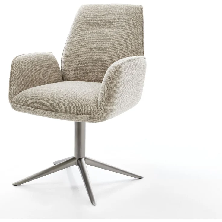 Drehstuhl Zoa-Flex Webstoff Soft Beige Fußkreuz Graphit 360° drehbar Wippfunktion Taschenfederkern – Bild 1