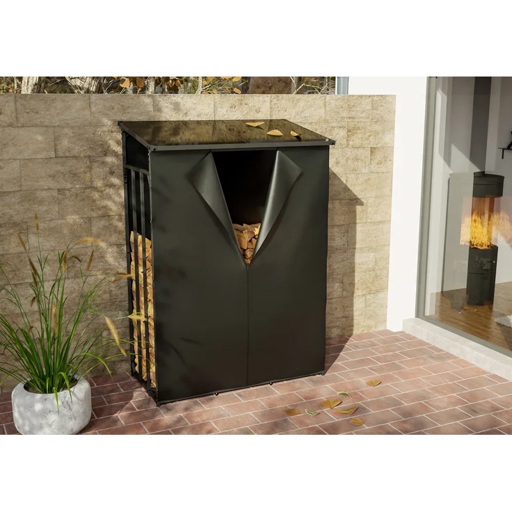 CLP Kaminholzunterstand Ruston mit Abdeckplane anthrazit,L – Bild 2