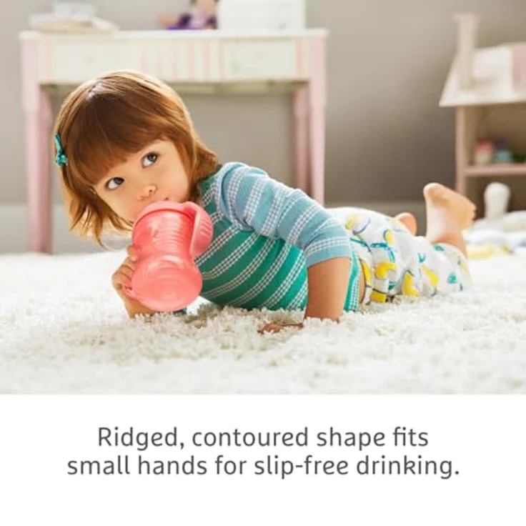 Munchkin Mighty Grip Trainer Cups | Trainer Toddler & Baby Bottle | BPA Free | Non Spill |Leakproof | Baby Weaning Cup from 6+ Months | Toddler Bottle 8oz/236ml| 3 Pack | Pink & Green – Bild 4