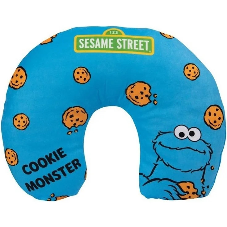 United Labels® Dekokissen Sesamstraße - Reisekissen Nackenhörnchen Krümelmonster – Bild 1