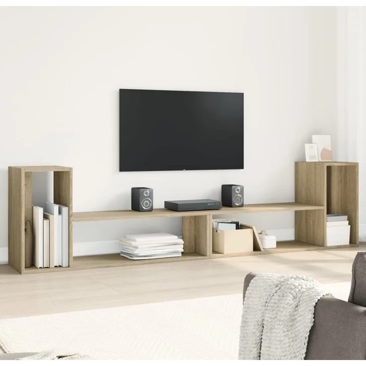 2 pcs TV-Schrank, Lowboard TV Sonoma-Eiche 100 x 30 x 50 cm Holzwerkstoff