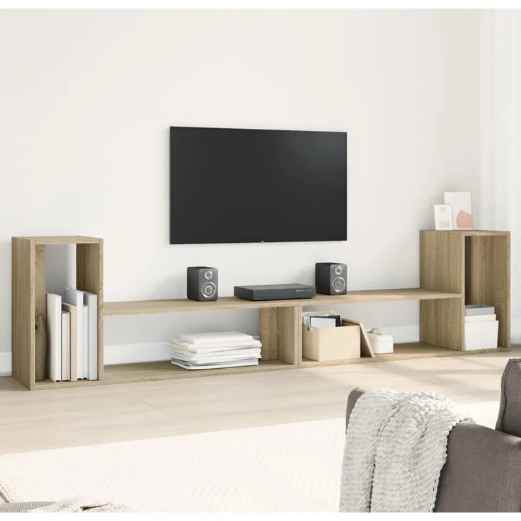 2 pcs TV-Schrank, Lowboard TV Sonoma-Eiche 100 x 30 x 50 cm Holzwerkstoff – Bild 1