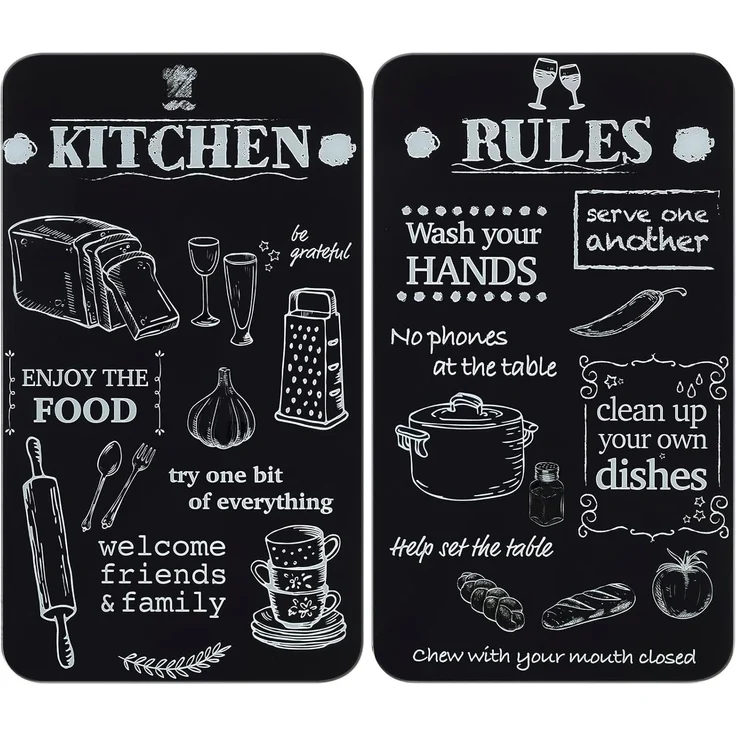 Maximex Herd-Abdeckplatte Universal Modell KITCHEN RULES, Glas, Kunststoff, (Set, 2 tlg), für Induktions-, Glaskeramik-, Elektro- und Gasherde, höhenverstellbar