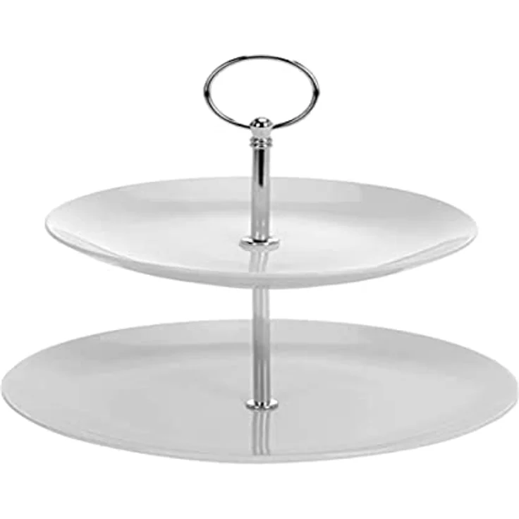 Excellent Houseware Tortenplatte 2-stöckig für Kuchen Porzellan universal – Bild 2