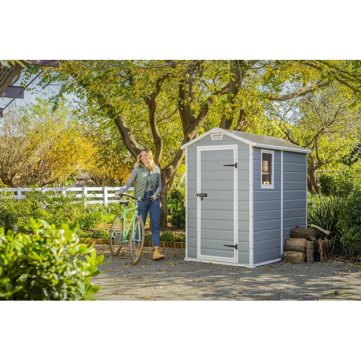 Dmora Gartenhaus Cranbrook, Gartenhütte, Gartenhaus, Werkzeugschuppen, 130x192 h198 cm, Grau – Bild 2