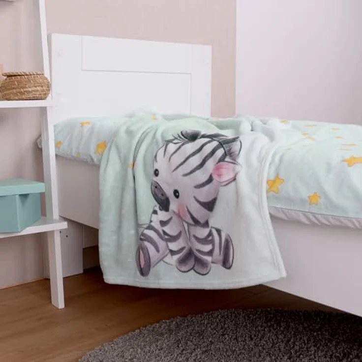 Baby Best Kuscheldecke Zebra, 75 x 100 cm, flauschig und weich, maschinenwaschbar, schadstoffgeprüft – Bild 3