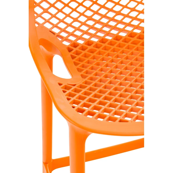DELUKE® Barhocker modern Orange LORL - Kunststoff, 105x45x53cm Barhocker mit Lehne Tresenhocker Barstuhl Küchenhocker Thekenhocker hoher Stuhl – Bild 5