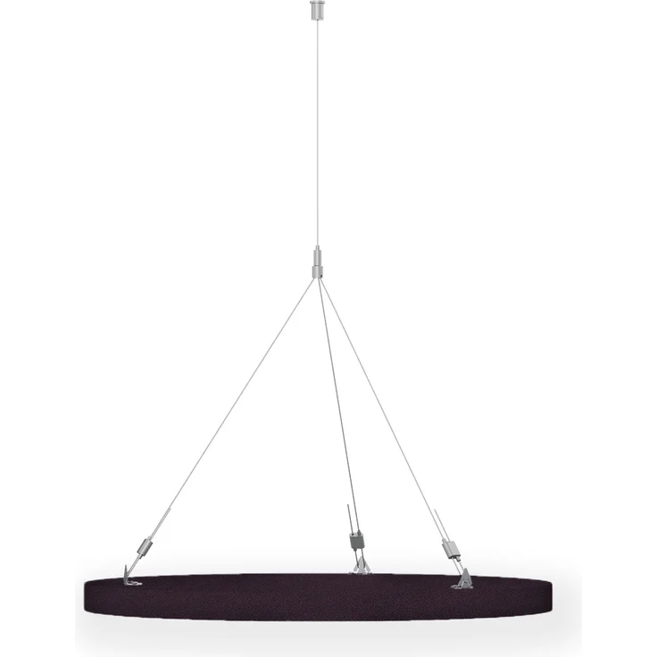 Rheinland Möbel FocusWall DAR07 – Runder Akustik-Deckenabsorber Ø 70 cm in Stofffarbe Tarot inkl. Chrom-Stahlseilen - Made in Germany - Klasse A, Stoffbezug, schwer entflammbar – Bild 3