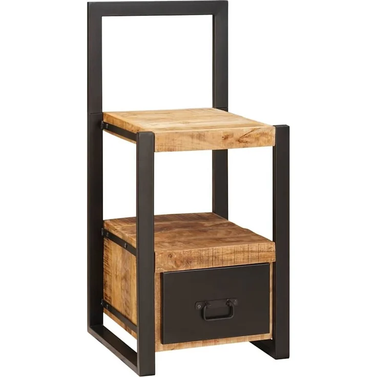 vidaXL Ankleidehaken mit Regal Braun 40 x 40 x 90 cm Massivholz Mango 4015985 – Bild 2