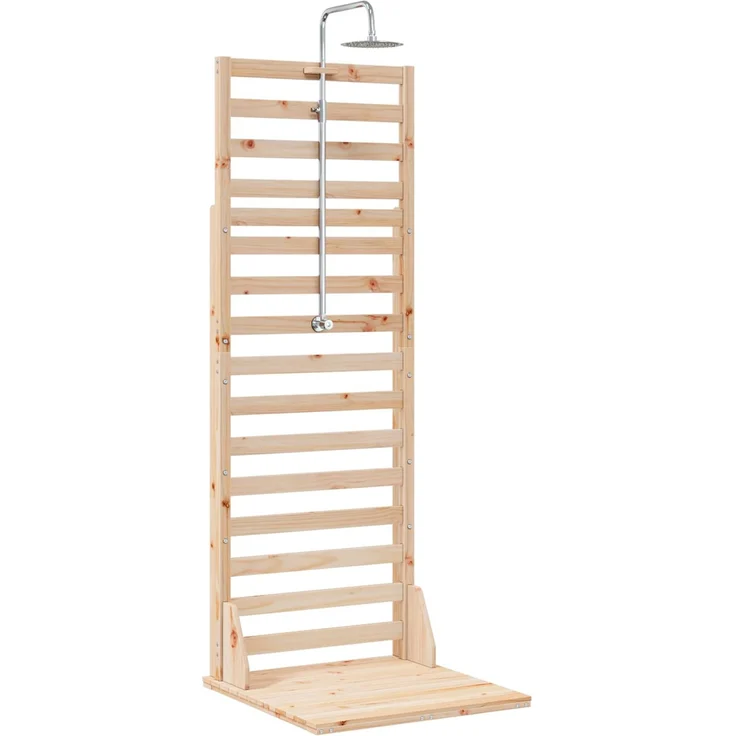 vidaXL Gartendusche 225 cm Massivholz Kiefer und Edelstahl Natur 886348 – Bild 2
