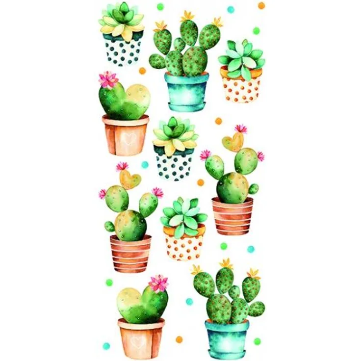 Crearreda wandaufkleber Cactus 15x31 cm Vinyl grün 25 Stück