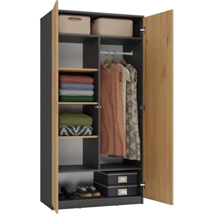ibonto Kleiderschrank Vielseitiger Hochwertiger Mehrzweckschrank mit TIP-ON-System – Bild 6