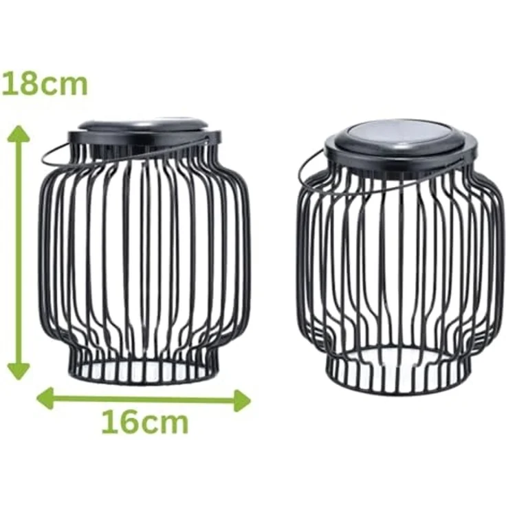 Marrakesch Orient & Mediterran Interior LED Solarleuchte 2er Set Skandinavische Solarlaterne Laterne Lampe Garten Deko Modern – Bild 3