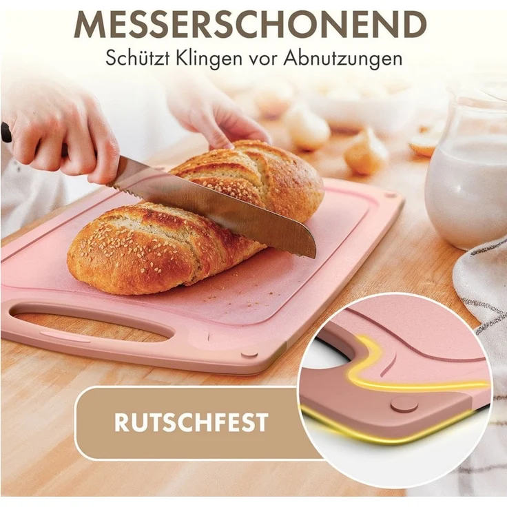 Blumtal Schneidebrett Frühstücksbrettchen Kunststoff, 2er-/3er-Set, verschiedene Größen, (3-St), Brettchen spülmaschinenfest Kunststoff BPA-frei – Bild 3