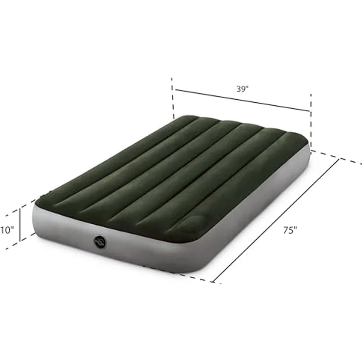 Intex Dura-Beam Standard Series Downy Luftbett mit integrierter Fußpumpe, Twin Grün – Bild 4