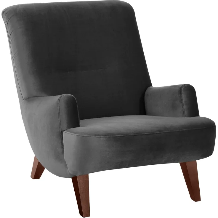 Sessel Kajsa 71x80x101 Bezug Samtvelours Buche nussbaum/anthrazit