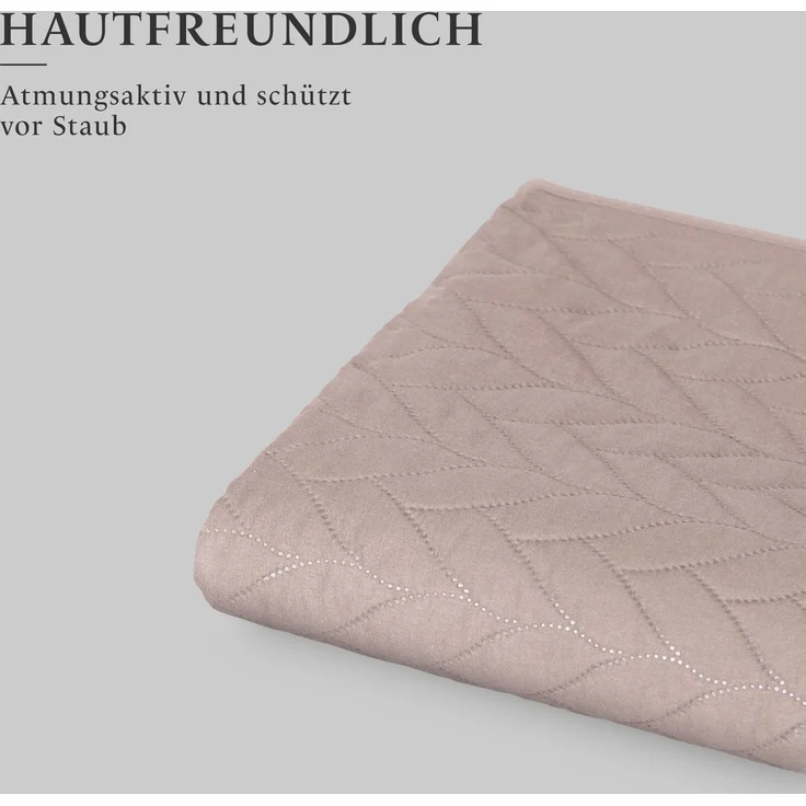 Tagesdecke ( Beige ) 220x240 cm mit wattierter Zwischenlage, Bettüberwurf - Überwurfdecke, Sommerdecke gesteppt - Steppdecke, Wendedecke – Bild 5