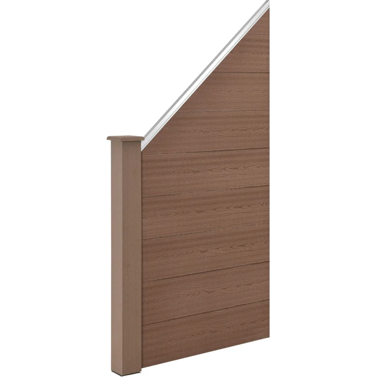 WPC Gartenzaun mit Schrägelement 183x799 cm braun [neu. holz] – Bild 4