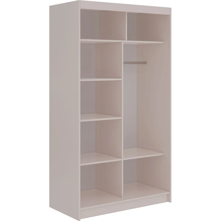 Schiebetürenschrank GRECJA 120 cm breite mit Spiegelfront und Dekor-Applikationen in Kaschmir, inkl. Kleiderstange & Einlegeböden - Kaschmir – Bild 4