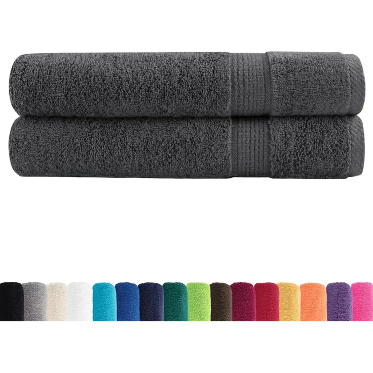 vidaXL Premium Handtücher SOLUND 2 Stk. Anthrazit 100x200 cm 600 g/m² 137172 – Bild 2