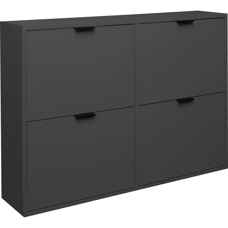 Schuhkipper >Bonnie< in anthrazit matt lack - 120x86x25cm (BxHxT)
