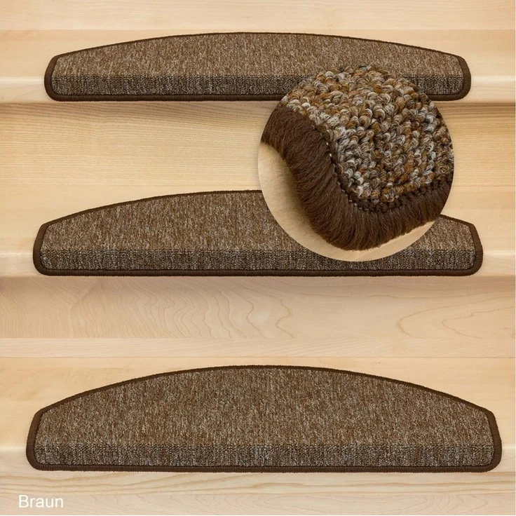 Metzker® Stufenmatte Stufenmatten Rambo New Halbrund SparSet - Braun 18 Stück, halbrund, Höhe: 5 mm, 18 Stück im Set - Braun
