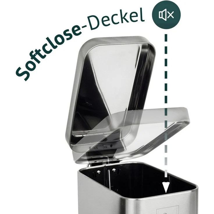 SVITA Mülleimer STM5, Treteimer, Kosmetikeimer, Softclose-Funktion, 5L, Edelstahl, Silber – Bild 3