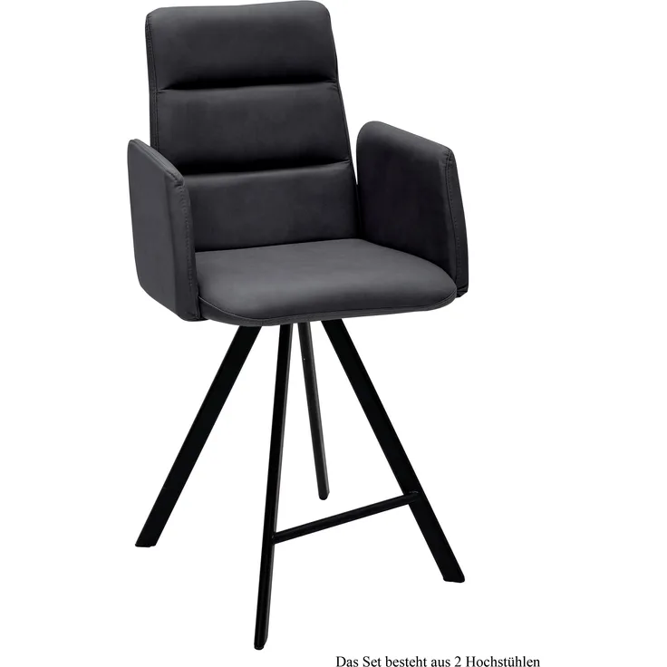 Thekenstuhl (2er-Set) Delfine 52x109x60 Schwarz/Anthrazit