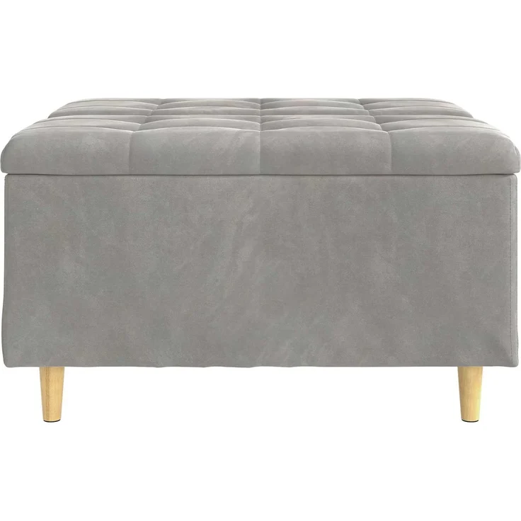 vidaXL Ottoman mit Stauraum Hellgrau 80 x 80 x 45 cm Samt 876840 – Bild 6