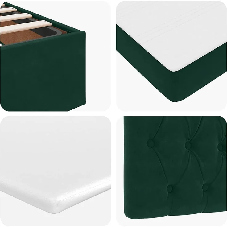 vidaXL Ottoman-Bett mit Matratzen Dunkelgrün 90x200 cm Samt 3313520 – Bild 11