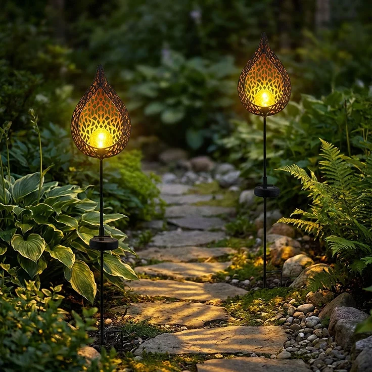 2er Set LED Solar-Steckleuchten im Flammen Design – Bild 4