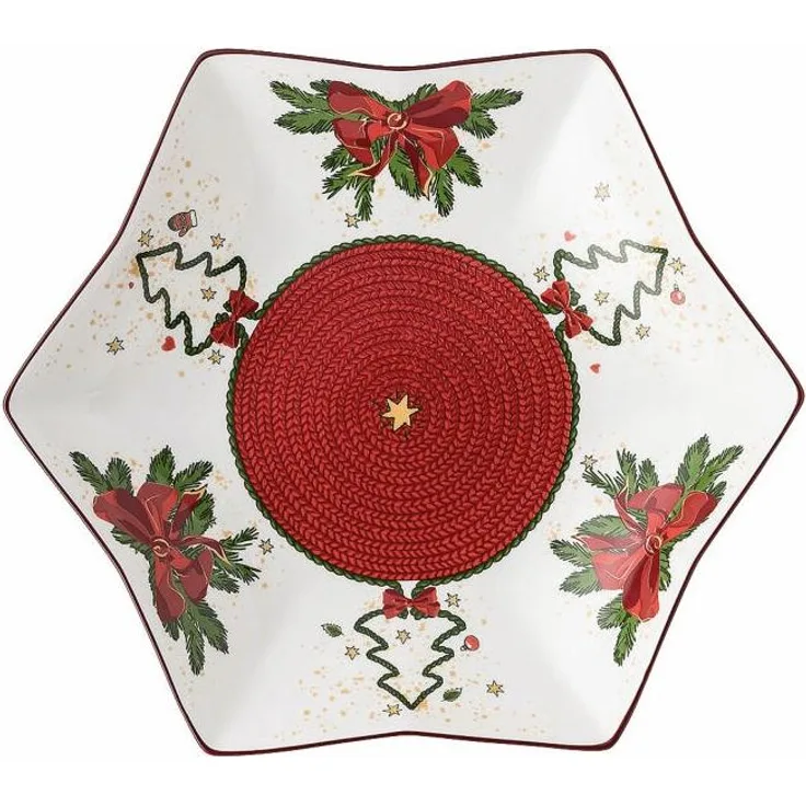 Hutschenreuther Nora Sternschale, Schüssel, Bone China, Weihnachtszeit, 24 cm, 02048-726042-25381