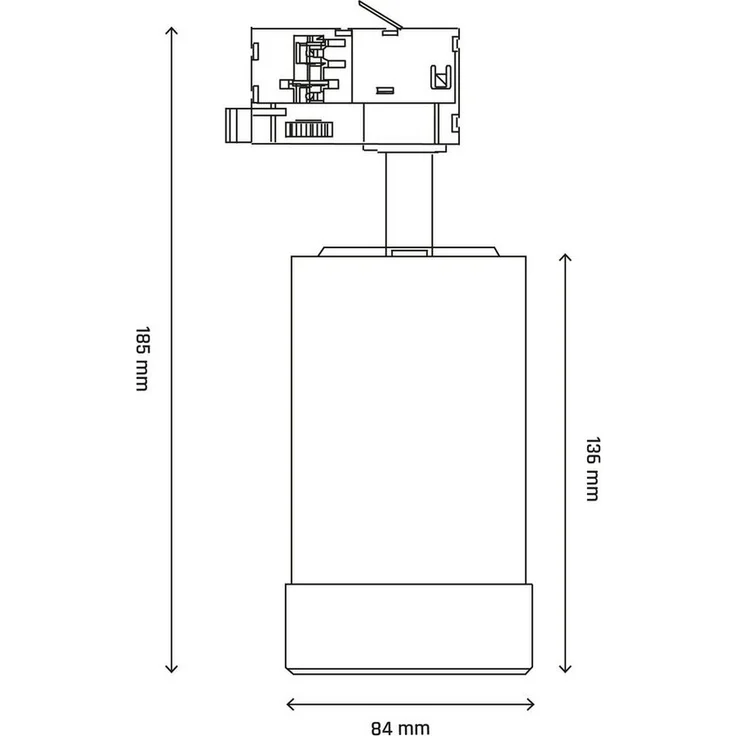 spectrum LED Schienensystem-Leuchten LED 3-Phasen Stromschienenstrahler 20W 2225lm 20-45° 3000-6000K CCT, 13.6 cm, verstellbar 20-45°, schwenkbar – Bild 2