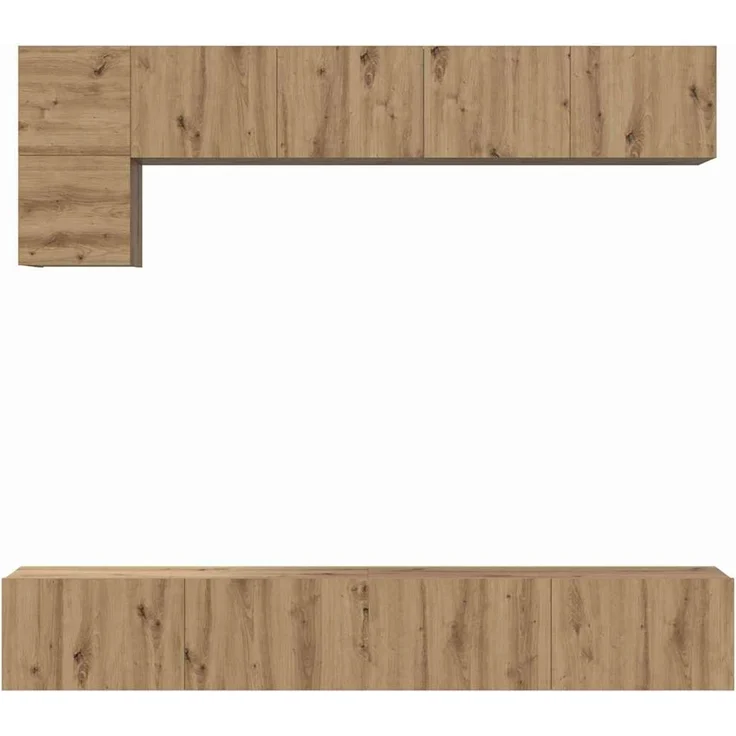 vidaXL TV-Schrankset Wandmontiert 5 pcs Artisan-Eiche Holzwerkstoff 3393197 – Bild 7