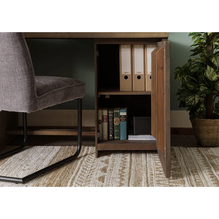 Schreibtisch Mango 150x75x78 braun geölt / sandgestrahlt PURE MANGO #110 – Bild 5