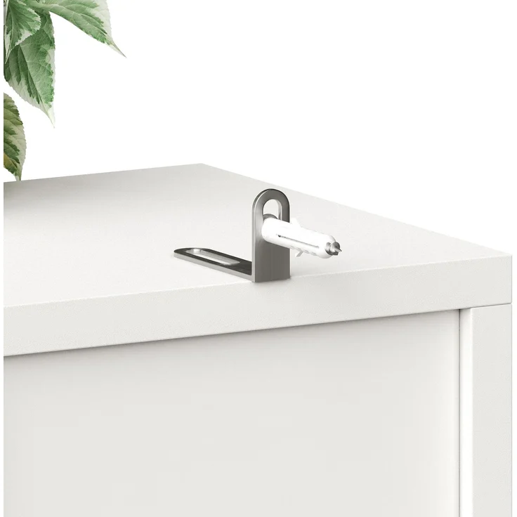 Hochbuffetschrank 140 x 38,5 x 180 cm mit Glastüren, 4 Schubladen und RGB-LED – MDF in Weiß – Bild 10