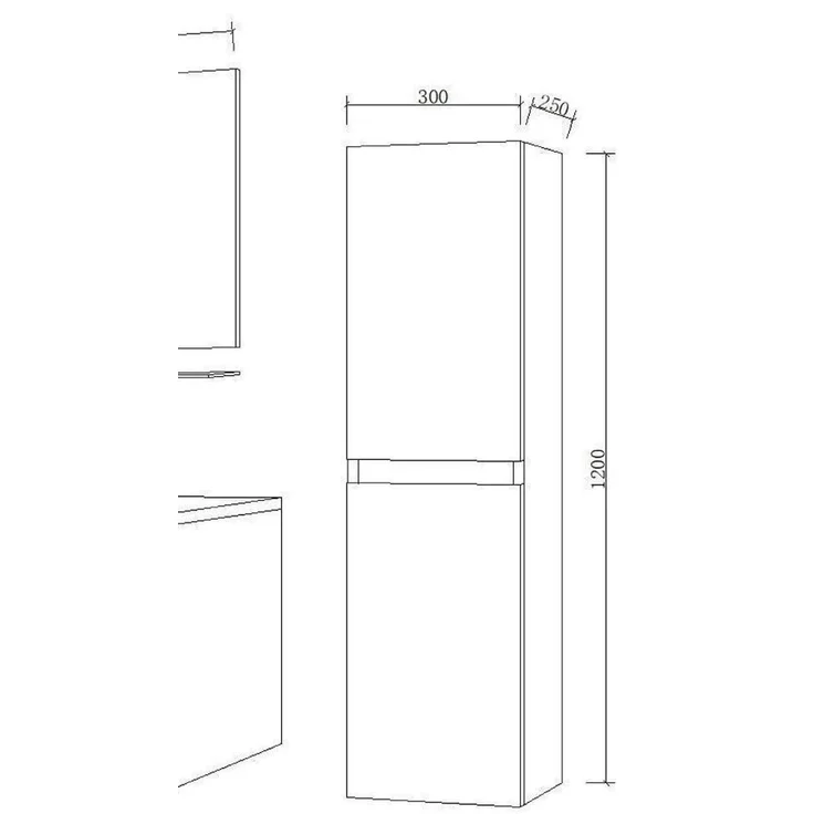 Homeline Badmöbel Set Weiß Dennis Hochglanz 90cm Spiegel incl LED (90, 6, 2X Seitenschrank) – Bild 7