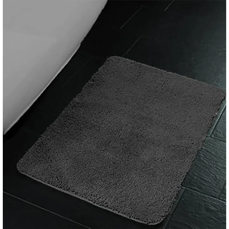 Brandsseller Badematte 60x90 cm Badteppich Badvorleger Badezimmerteppich Duschvorleger Schwarz – Bild 3