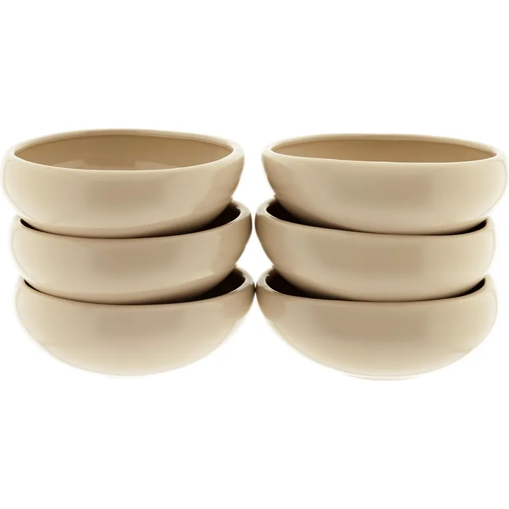 Wave Biscuit 6er-Set Müslischalen aus hochwertigem Porzellan - 12 x 4,5 cm