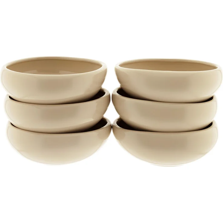 Wave Biscuit 6er-Set Müslischalen aus hochwertigem Porzellan - 12 x 4,5 cm – Bild 1
