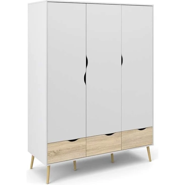 Kleiderschrank, Farbe Weiß, 147,2 x 200,1 x 58,1 cm – Bild 1