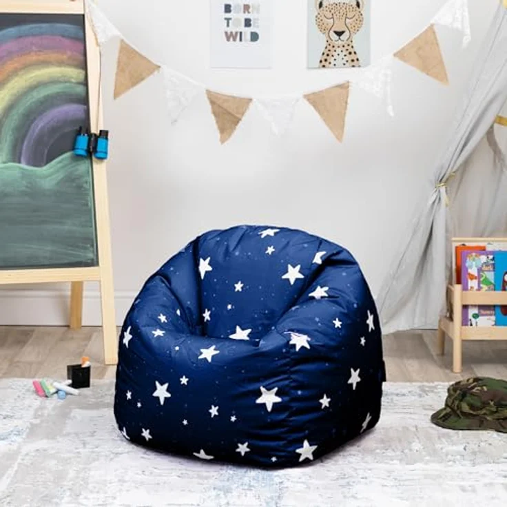 Icon Sitzsack Sessel für Kinder „Sternenklar“, Dunkelblau, Kindersitzsack Wasserabweisend, Sitzsäcke für den Innen- und Außenbereich mit Füllung – Bild 5