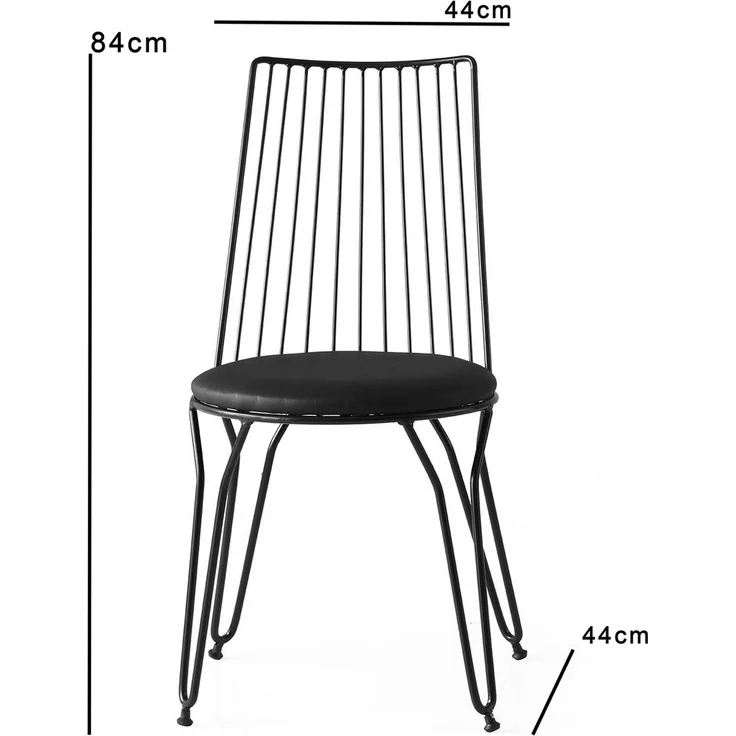 Skye Decor 'Ada 276 V2' Stuhlset (2-teilig), Schwarz, 44 x 84 x 44 cm – Bild 4