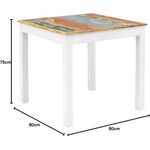 Esstisch Holz massivum Perth 80x80 cm quadratisch recyceltes Hartholz weiß bunt Shabby Chic Landhausstil Küchentisch Esszimmermöbel